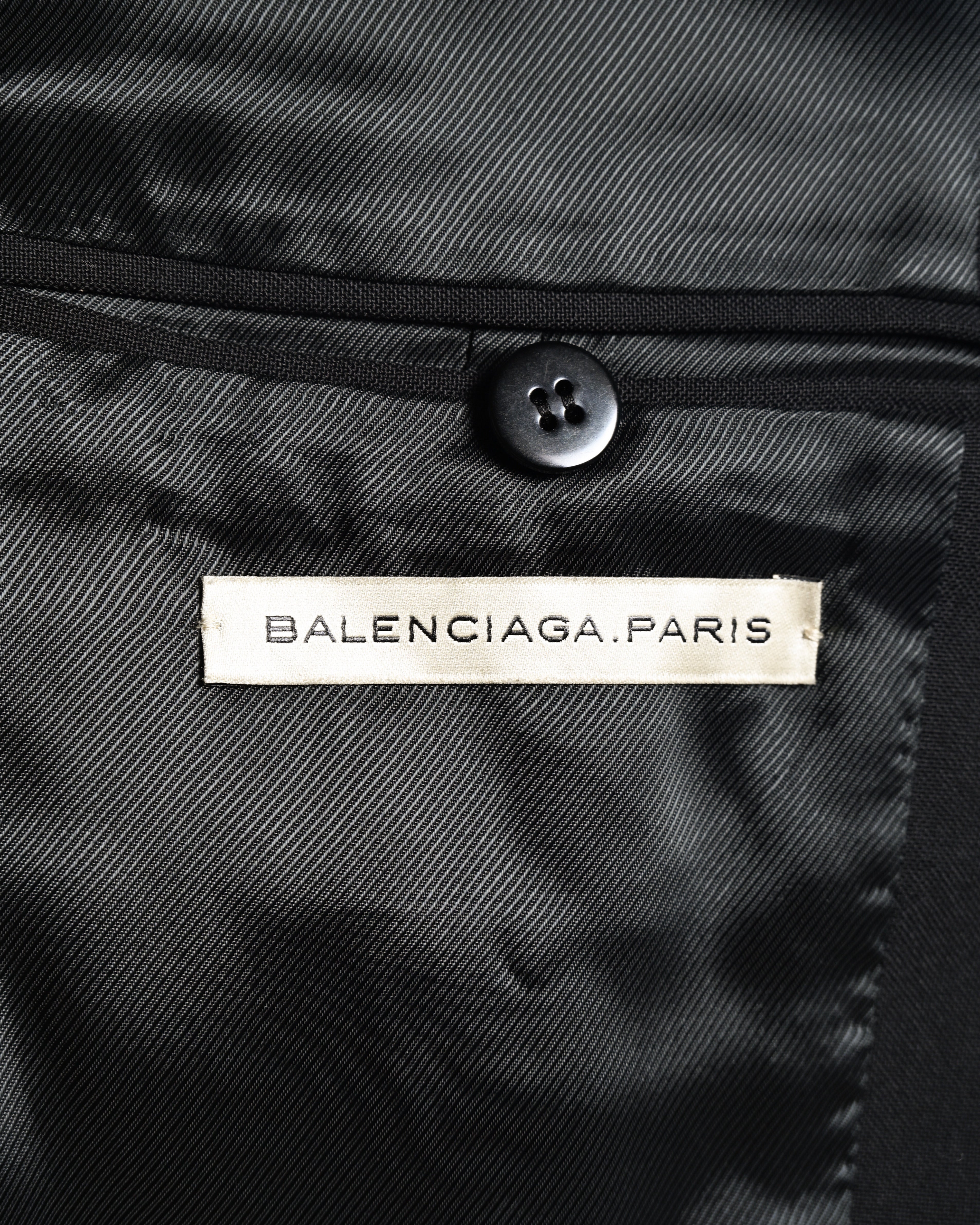 BALENCIAGA/ Chin Strap Detailed 2B Single Breasted Tailored Jacket