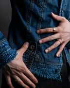 “D&amp;G” Tweed attached bijou button denim jacket