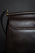 "GUCCI" Bar-shaped fastener design leather shoulder bag