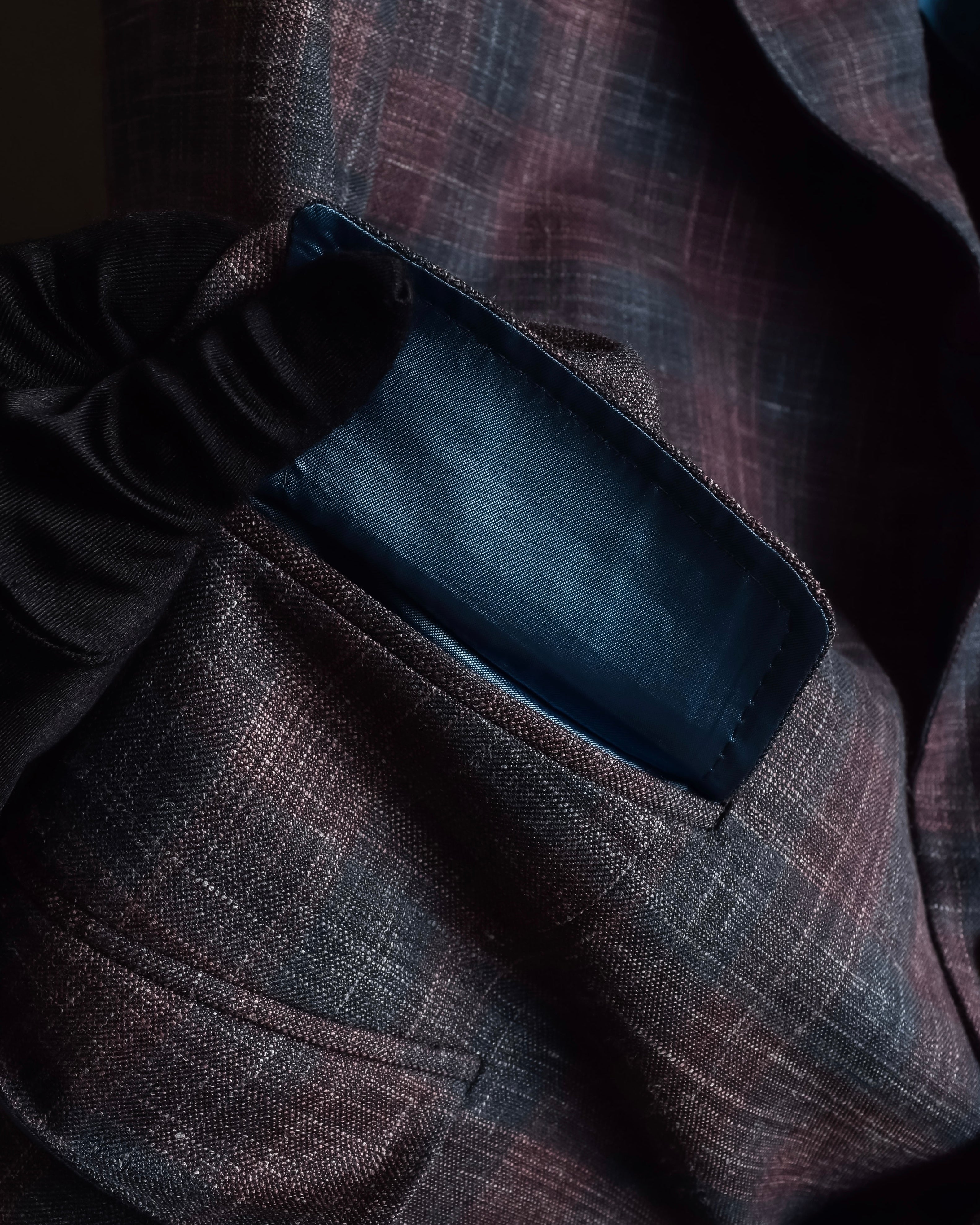 "Tex Teq" Gradient check pattern tailored jacket