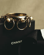 -SPECIAL- “CHANEL” 22C Pearl embellished ring statement cuff bracelet