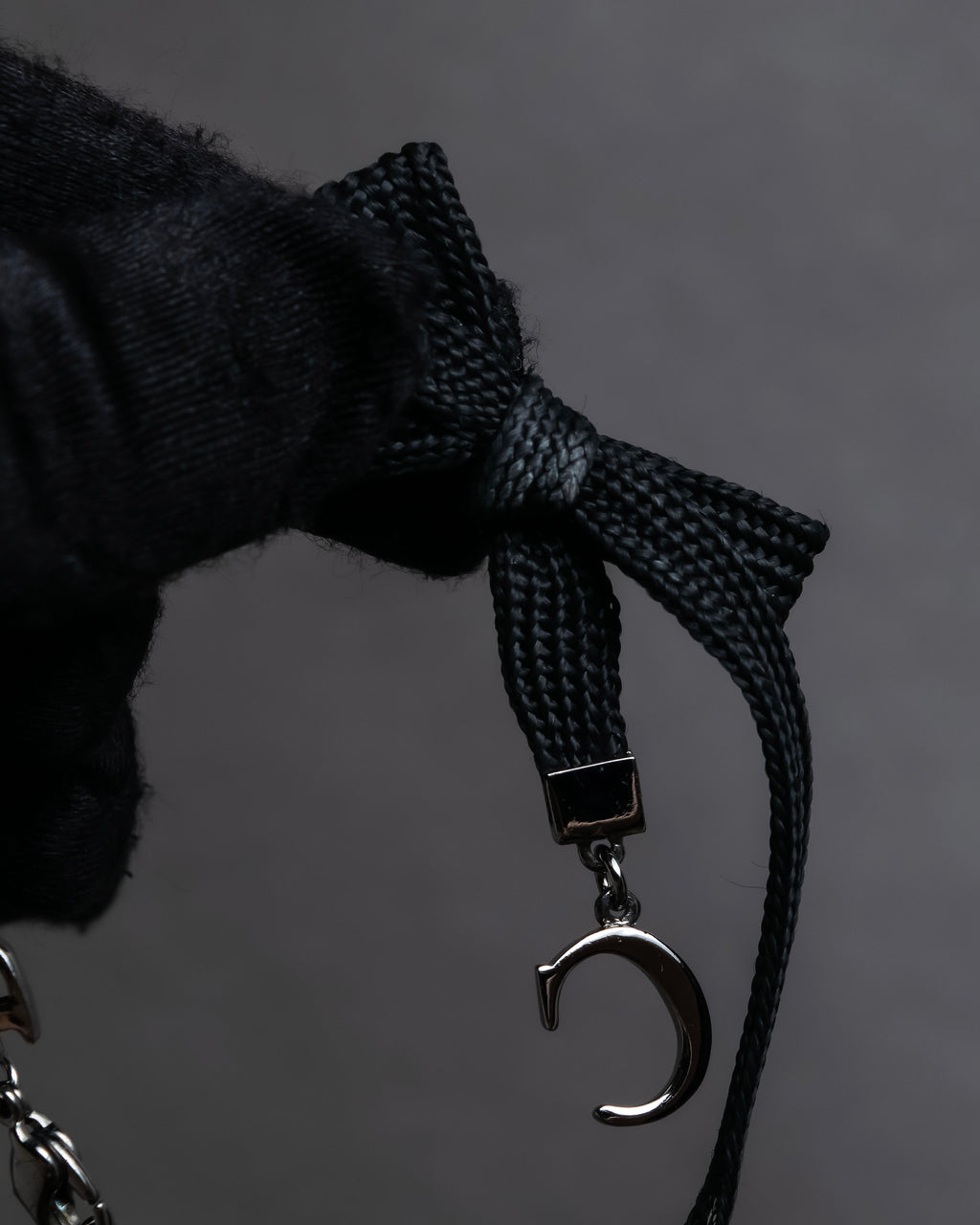 "Christian Dior" Logo design charm ribbon tie bracelet