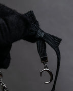 "Christian Dior" Logo design charm ribbon tie bracelet