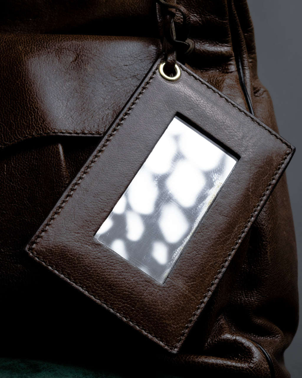 "BALENCIAGA" Gold turn lock design leather combination bag