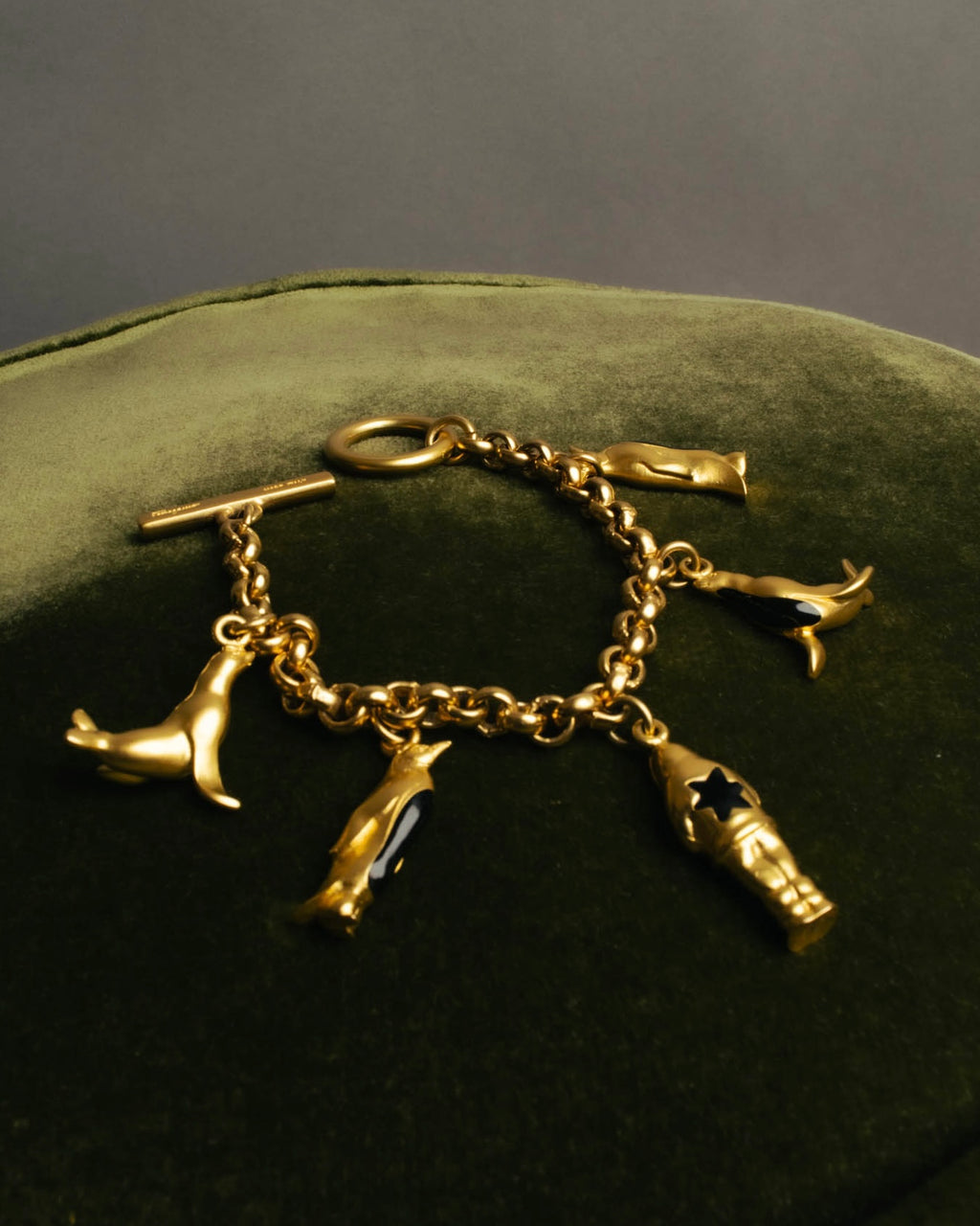 "Salvatore Ferragamo" 80's-90's Playful winter charm bracelet
