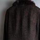 Vintage blue fox fur docking alpaca blend long coat