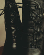 –SPECIAL– "Miu Miu" 00's–10's Sculptural platform lace up ankle boots