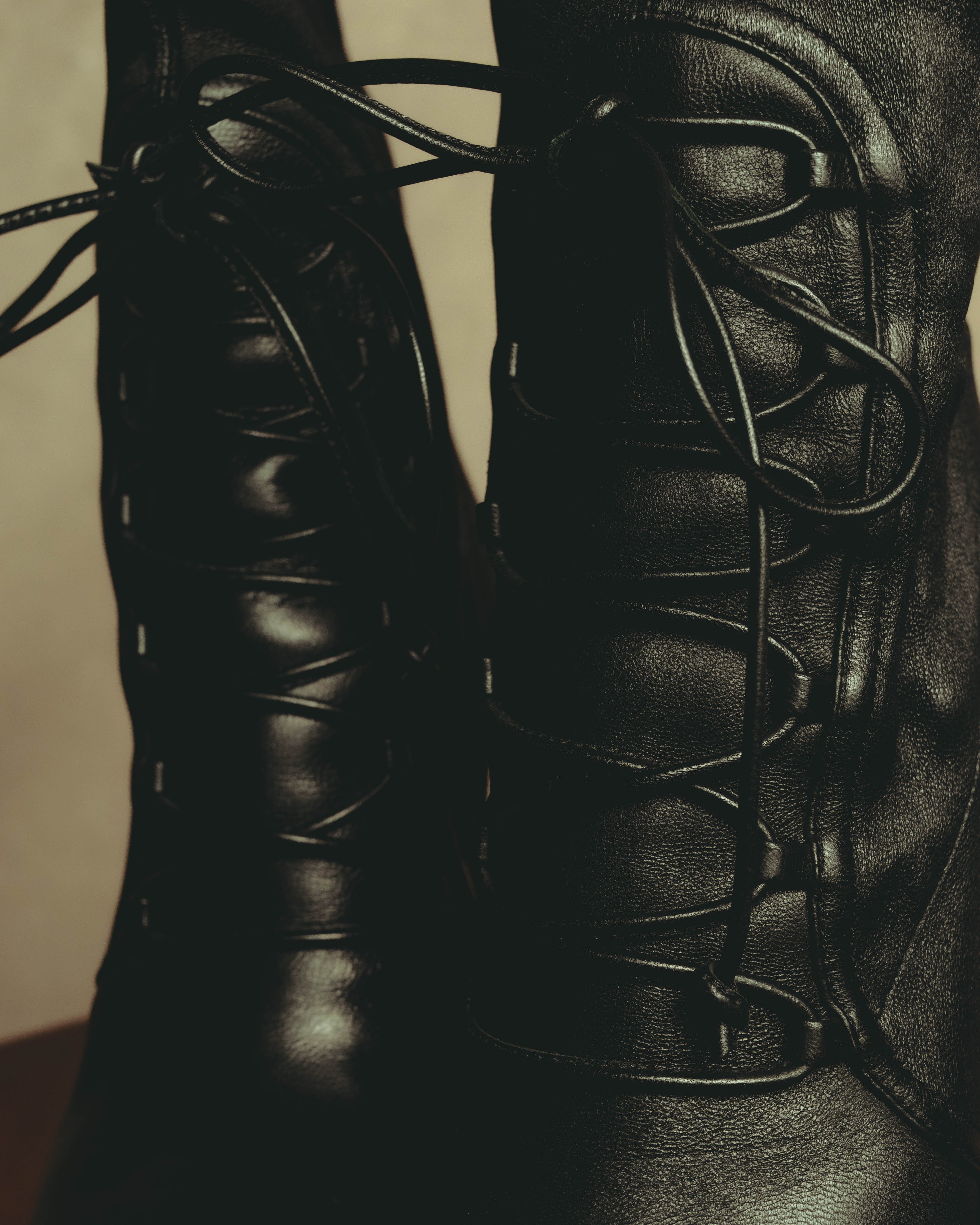 –SPECIAL– "Miu Miu" 00's–10's Sculptural platform lace up ankle boots