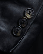 "Salvatore Ferragamo" Straight silhouette leather tailored jacket