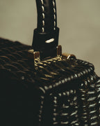 –SPECIAL– "Salvatore Ferragamo" 90's-00's Sculptural basket top-handle handbag