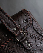 "Vintage JRA standard ostrich leather bag"