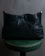 "CHANEL" Karl Lagerfeld design Matelasse chain Black shoulder bag