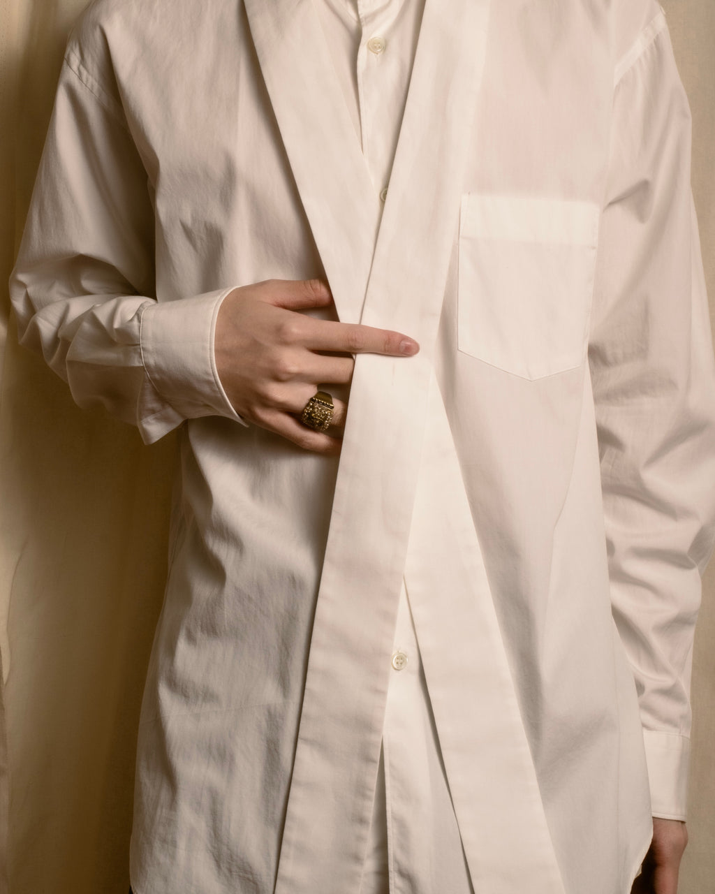 "COMME des GARCONS SHIRT" 01AW French cotton bowtie shirt