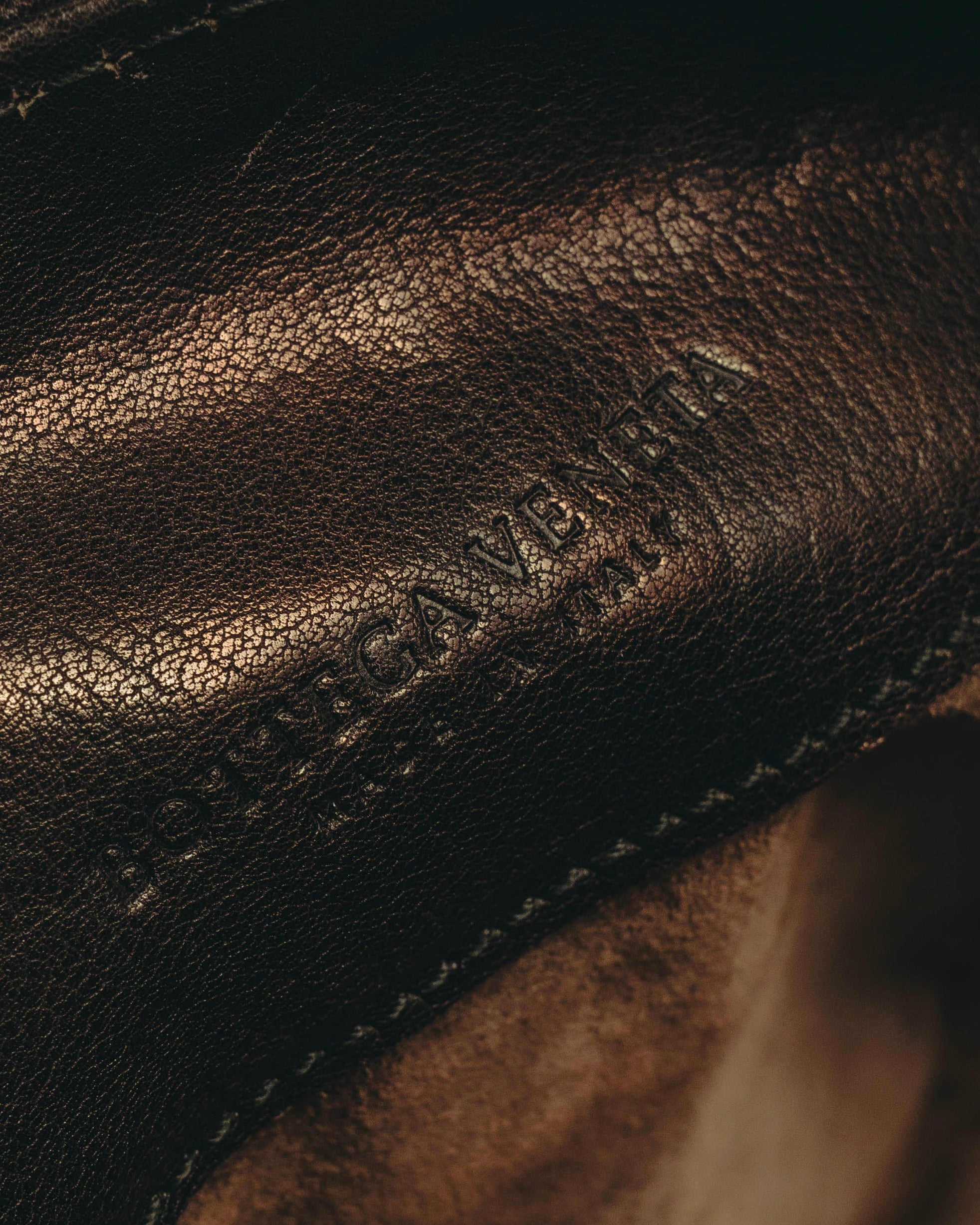 “BOTTEGA VENETA” 10’s Iridescent calfskin intrecciato trim crossbody bag
