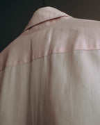 "Hermès" 80's-early 90's Pale pink herringbone cotton dress shirt