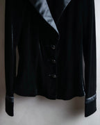 "ARMANI COLLEZIONI" Satin switched design velvet jacket