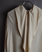 "GUCCI" Michele period frill lace silk bowtie shirt