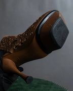 "MARNI" Geometric cut heel leather boots