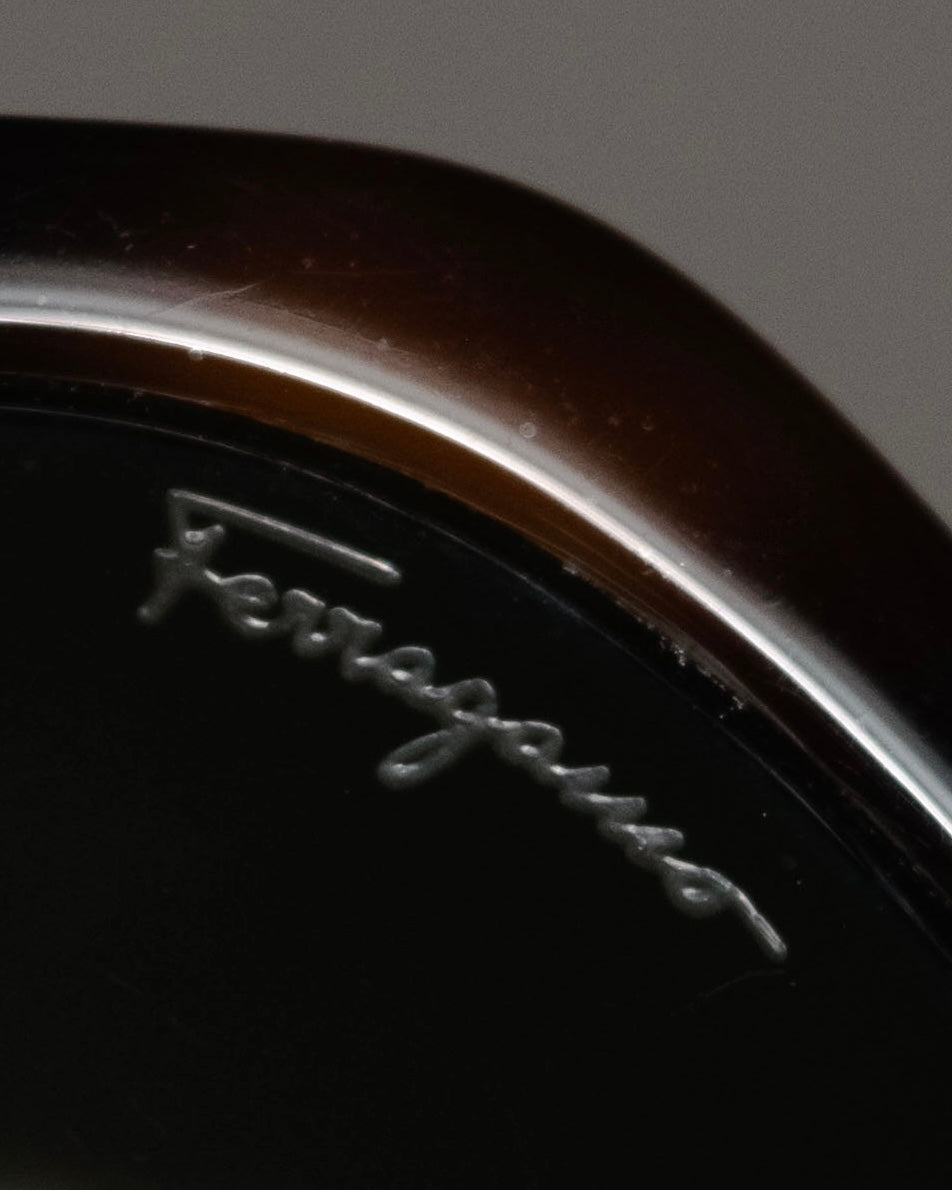 “Salvatore Ferragamo” 2010’s Havana acetate oversized sunglasses