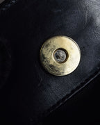 "Salvatore Ferragamo" Architectural trapezoid shape gancini leather shoulder bag