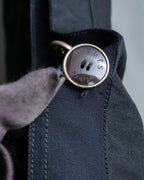 "HERMES" Belted button design linen skirt