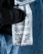 "HERMES" Saxe blue jacquard cotton shirt