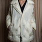 "MAISON MARGIELA" Offwhite color quilted padded oversized tailored coat