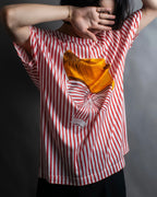 "Christian Dior" Stripe pattern front print tunic