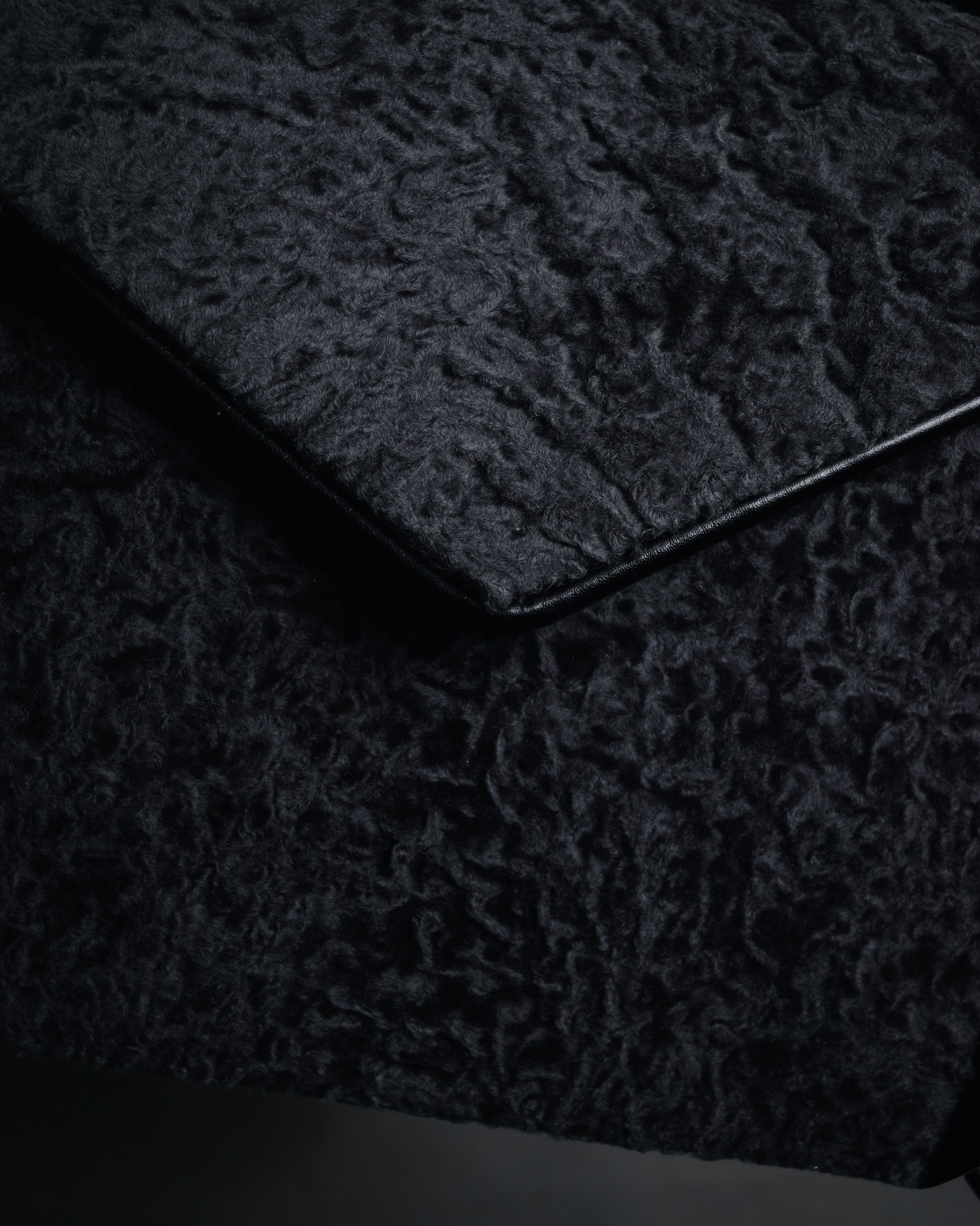 "Yves Saint Laurent" 80’s-90’s Astrakhan-flap envelope shoulder bag