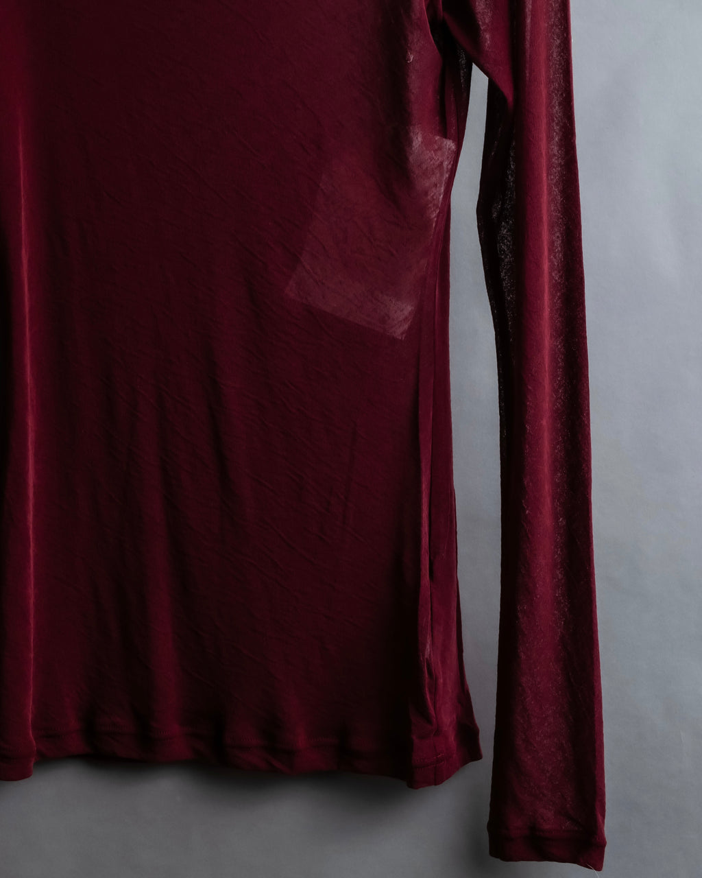 "YOHJI YAMAMOTO FEMME" 13SS Burgundy color sheer pullover