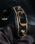 "BALENCIAGA" 3 layer  buckle design leather bracelet