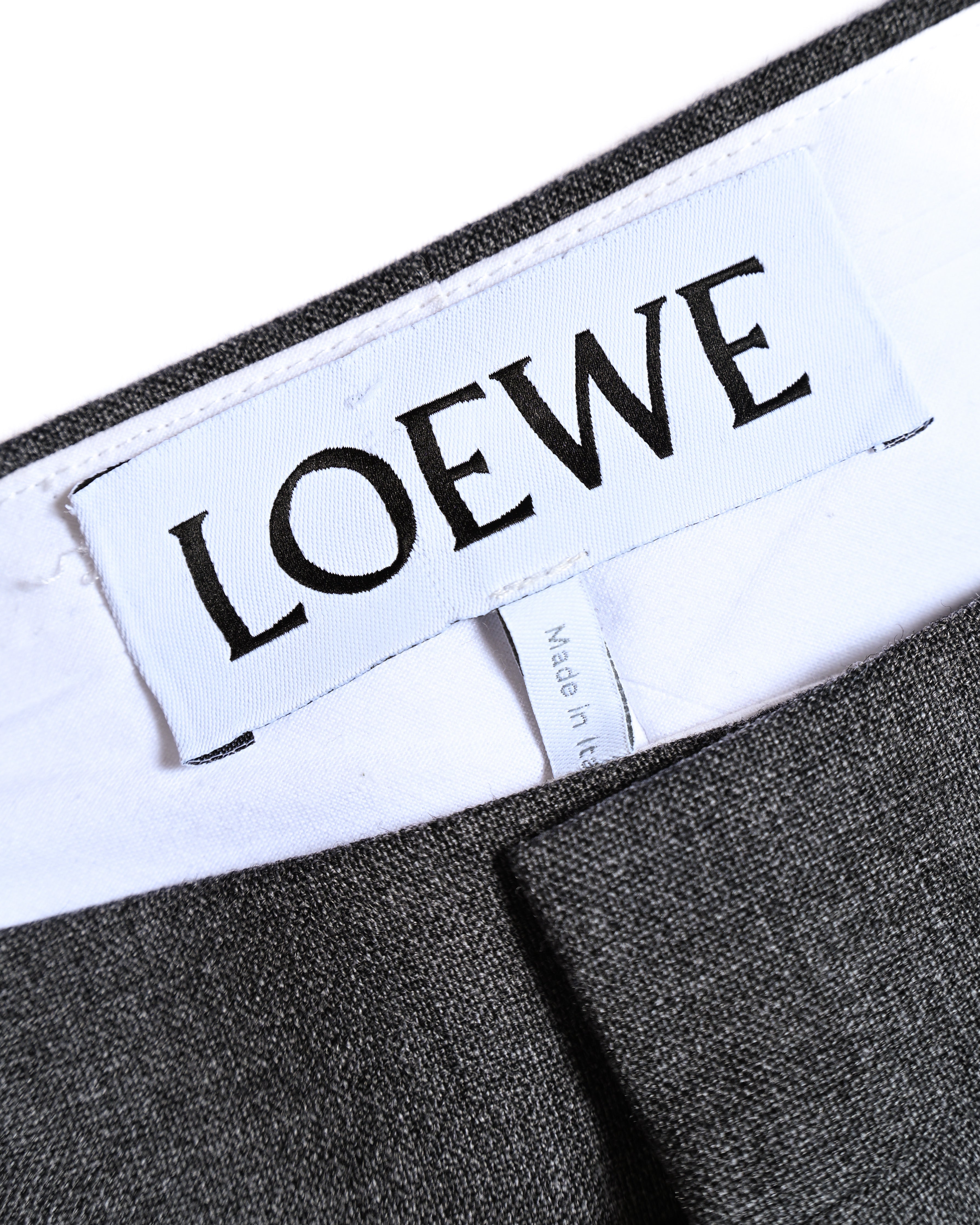 LOEWE by Jonathan Anderson/ High Waisted Beautiful Straight Silhouette Trousers Gray