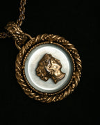 “Yves Saint Laurent” 90’s Cameo medallion rope chain necklace