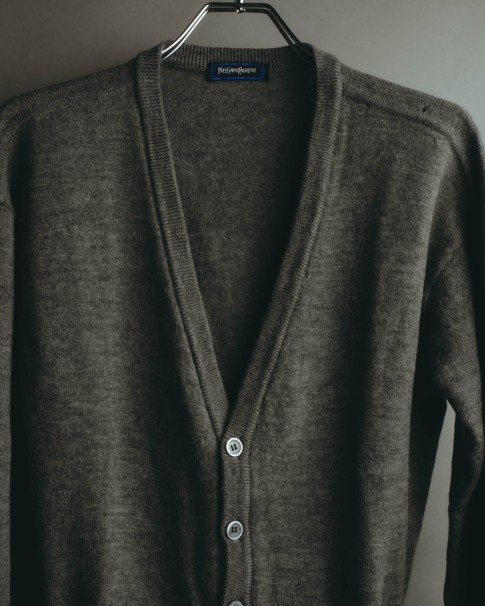 "Yves Saint Laurent" 80's-90's Relaxed wool v neck cardigan
