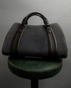 "LOEWE" Harness design logo engraved suede leather hand bag