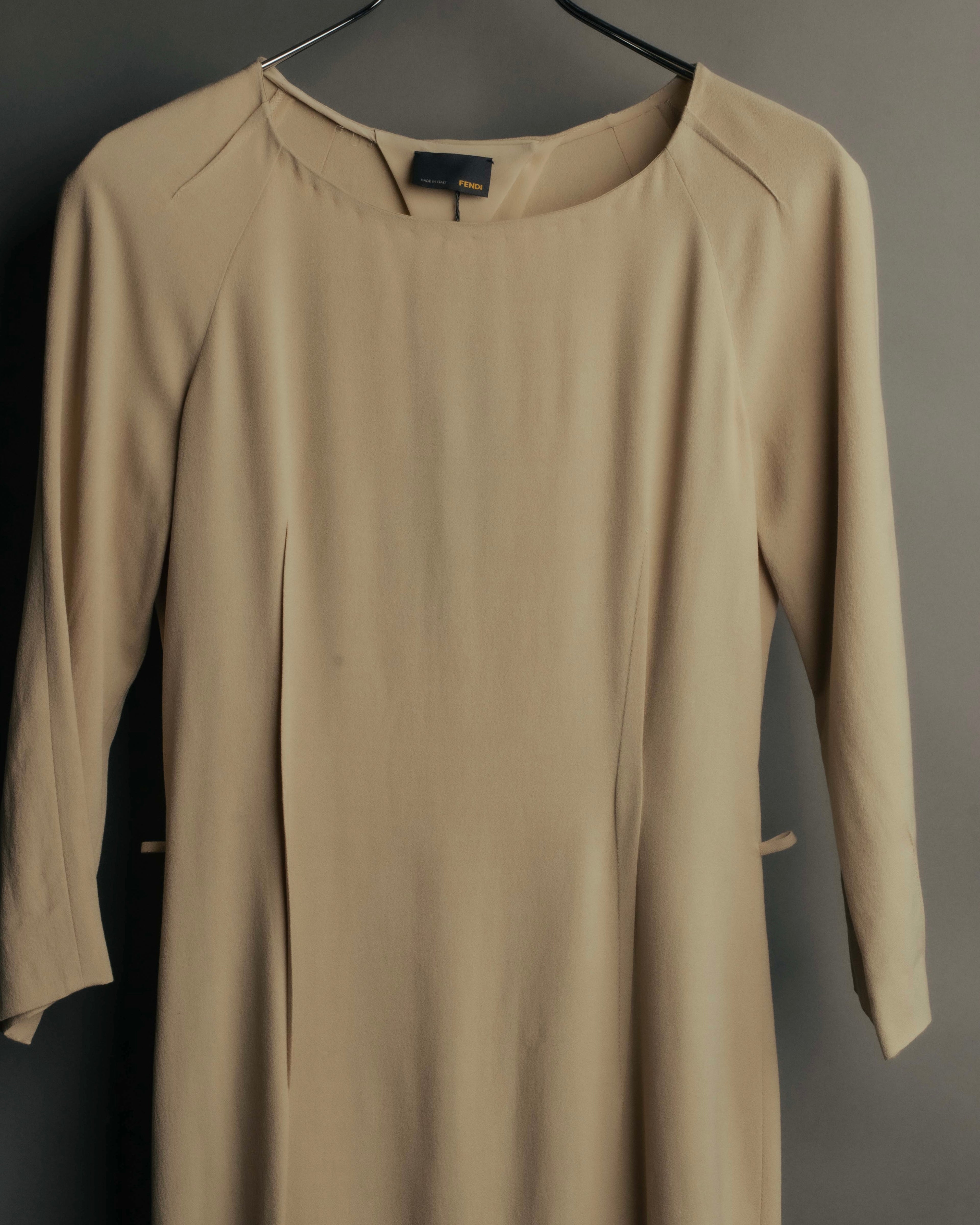 "FENDI" 00's-10's Draped wool blend dress