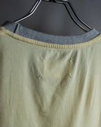 "MAISON MARGIELA"
Pastel yellow color box silhouette T-shirt