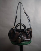 “BURBERRY” 2010’s Brogue tassel leather bag