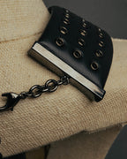 –SPECIAL– "Christian Dior" Late 2000s-2020s Eyelet leather choker necklace