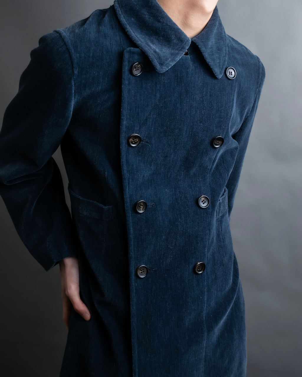 "Comme des garçons robe de chambre" Beautiful velour double half coat