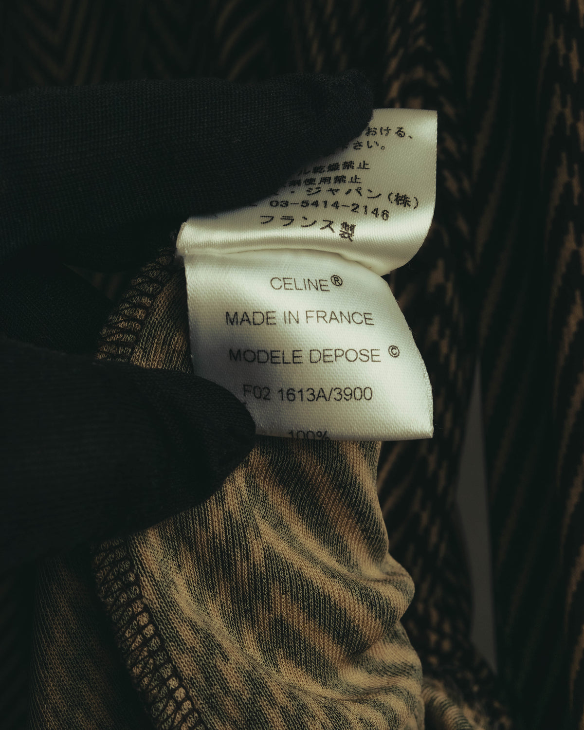 “CELINE” 90’s-00’s Chevron patterned long shirt dress