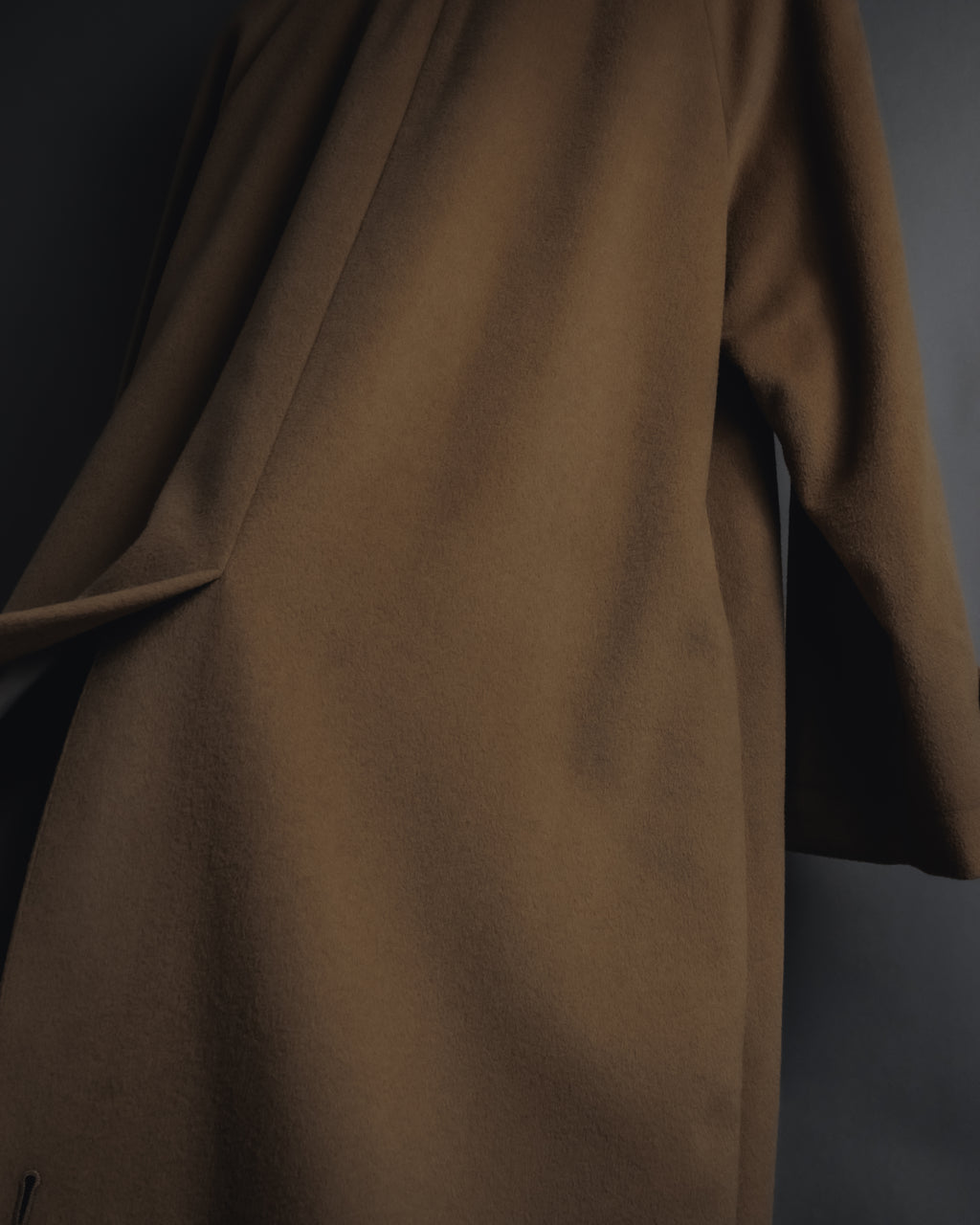 "BURBERRYS" 80’s-90’s Fly-front wool cashmere coat