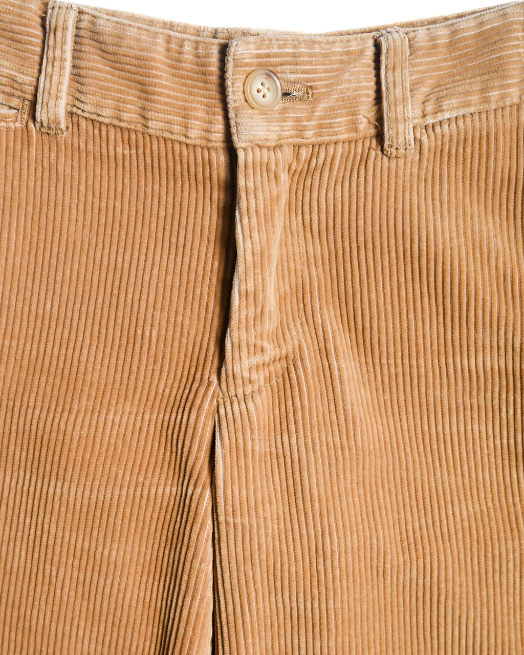 RALPH LAUREN/ Corduroy Cuffed Wide Trousers Brown