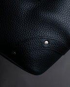 "BURBERRY" Silver stud design grained leather one-handle bag