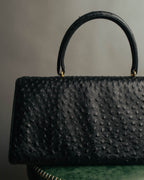 “Jardin des Sacs” 80’s-90’s Ostrich leather top handle bag