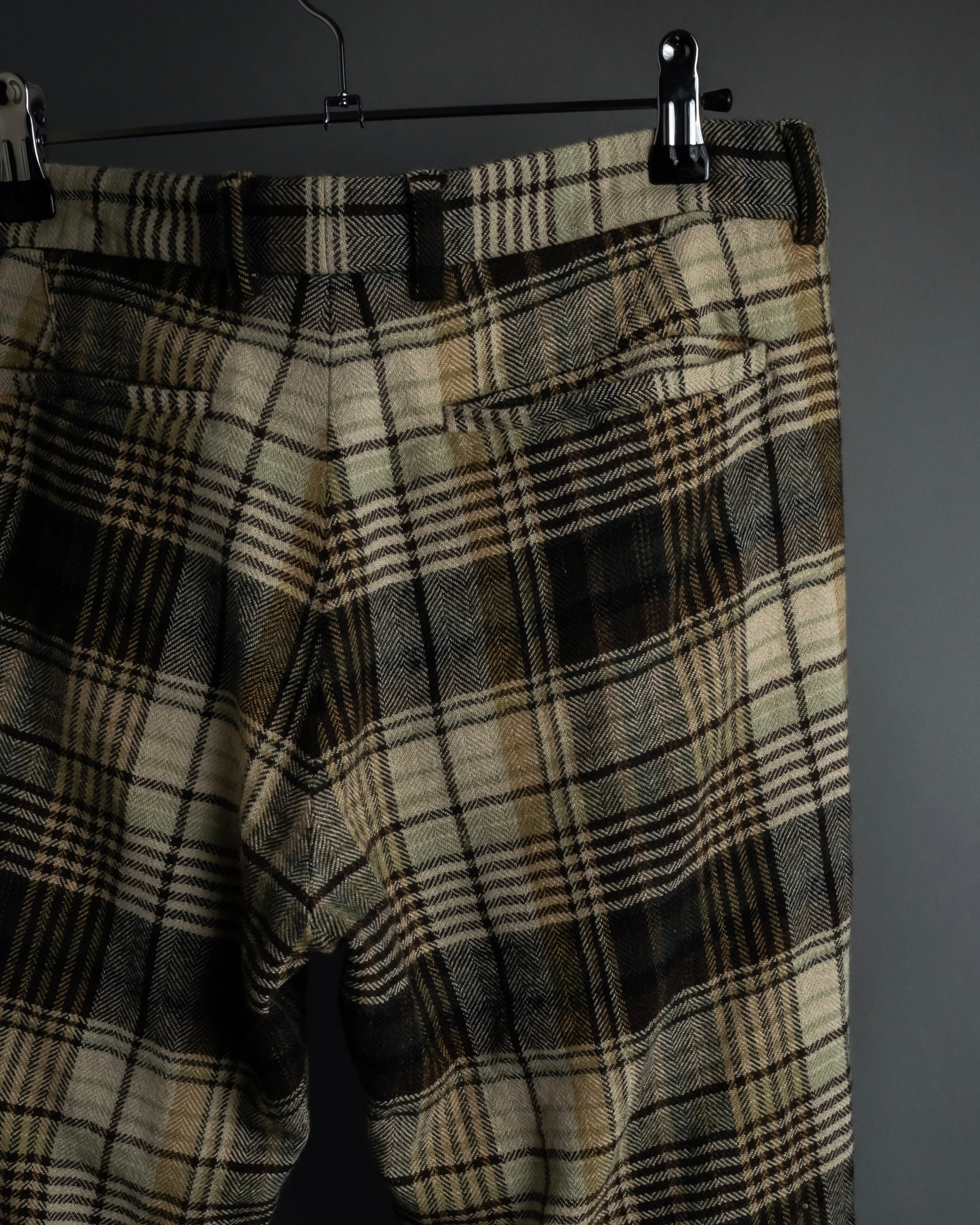 "GUCCI" Brushed check pattern tapered pants