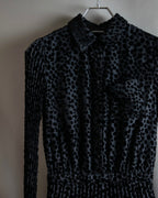 "EMPORIO ARMANI" Velvet dot beautiful pleated dress