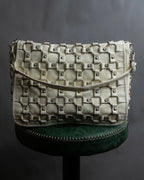 "Christian Dior" Metal ring leather combination design bag