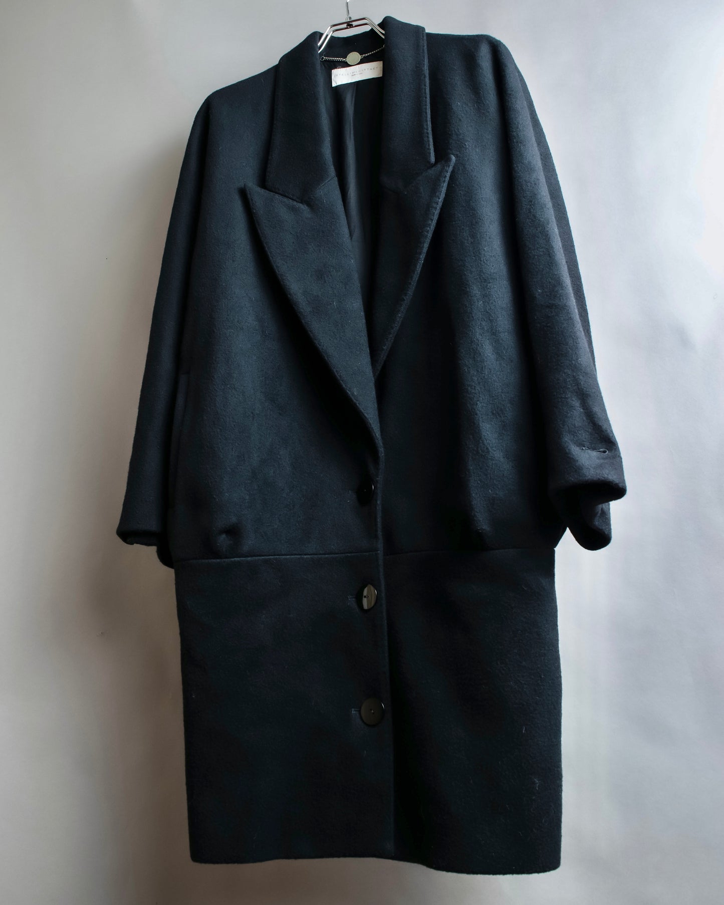 "STELLA McCARTNEY" Cashmere blend peak lapel tailored coat