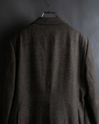 "YVES SAINT LAURENT" Glen plaid oversized wool tailored jacket